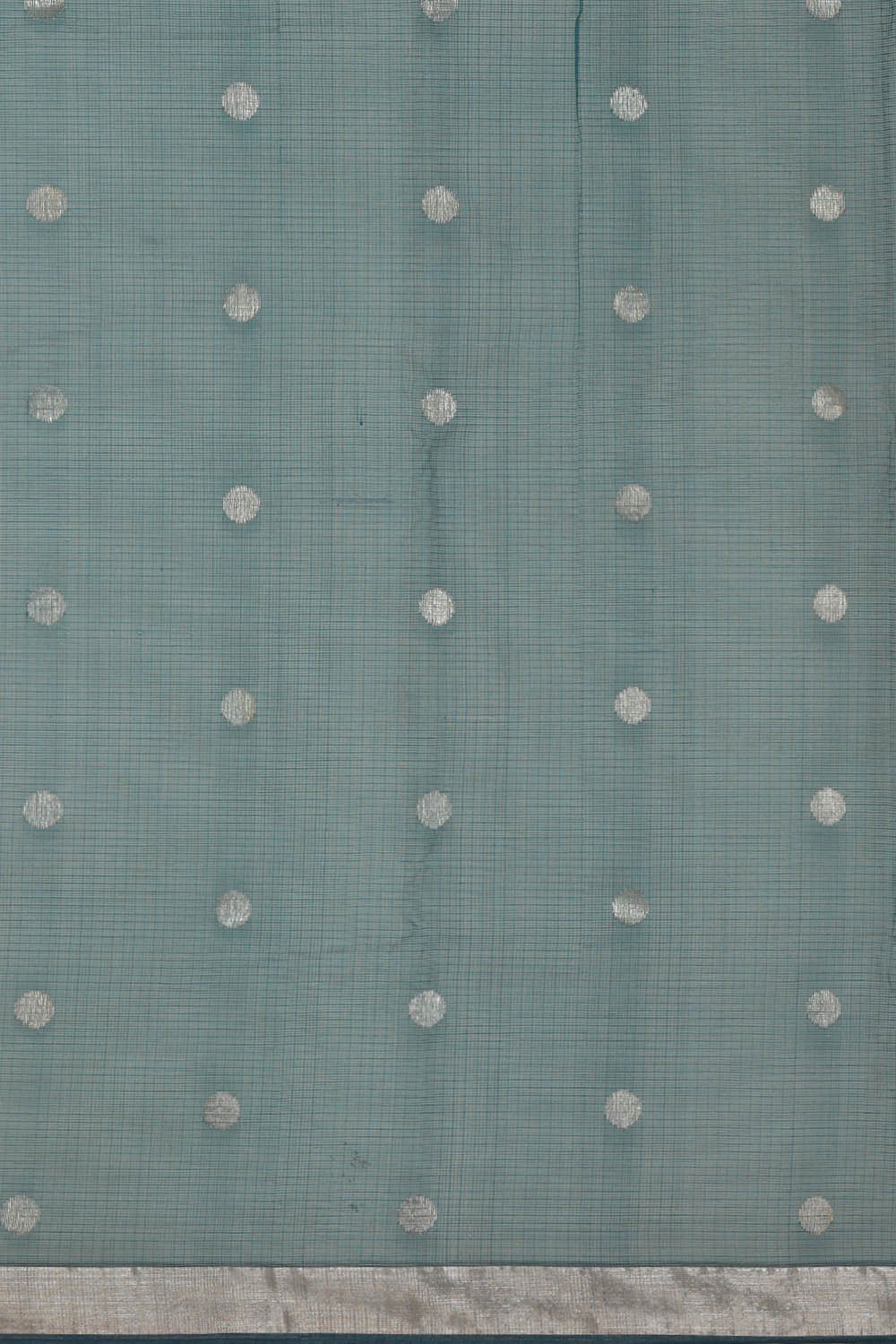 Image of Zari Kota Sea Blue Saree